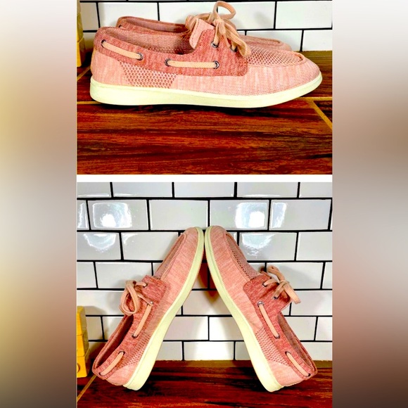 Sperry Oasis Dock Baby Pink Knit Boat Shoes - Picture 1 of 8